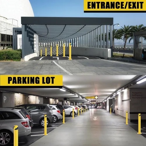 Miniatura 5 de Safety Bollard, 36 Inch Height Bollard Post, 3 Inch Diameter, 6Pcs Parking Bollard, Yellow Powder Coated, Safety Parking Barrier Post, for Traffic