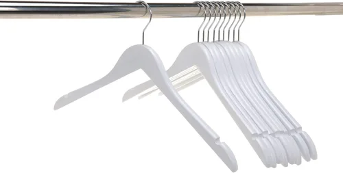 Miniatura 3 de Quality Hangers Perchas de madera semicurvadas para trajes, acabado liso, madera maciza con gancho giratorio, perfectas para chaquetas y pantalones