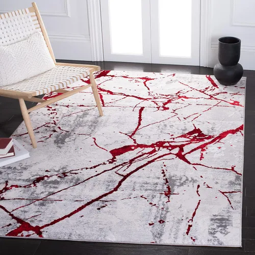 Miniatura 43 de SAFAVIEH Amelia Collection - Alfombra decorativa de 2 x 4 pies, gris y negro, diseño abstracto moderno, no desprende pelusa y de fácil cuidado