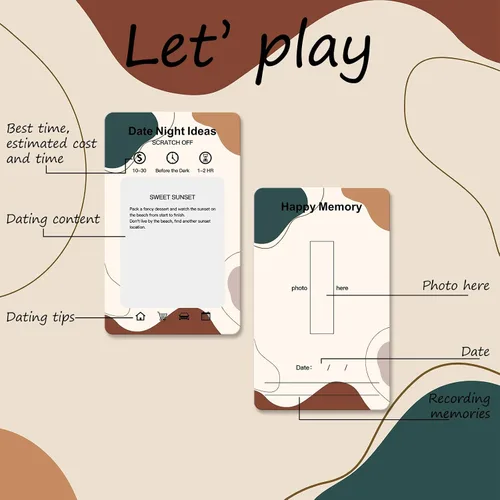 Miniatura 5 de 40 Tarjetas de Ideas de Noche de Cita para Rascar, Juegos Románticos y Aventurados para Parejas de Compromiso, Regalos de Aniversario, Recién