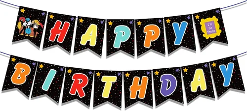 Miniatura 19 de Cartel de feliz cumpleaños brillante, decoración de fiesta brillante, letras que brillan en la oscuridad, suministros de fiesta temática para niños