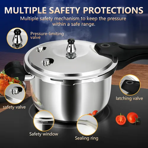 Miniatura 4 de Olla a presión de acero inoxidable 8 en 1 de 8 cuartos de galón con 8 características de seguridad, cocción rápida y uniforme para comidas