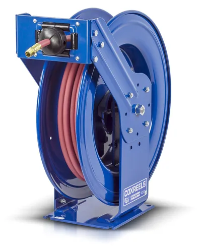 Miniatura 14 de Coxreels TSHL-N-650 Carrete de manguera con resorte de trabajo pesado Supreme Duty para aire/agua/aceite: 1" I.D., capacidad de manguera de 50