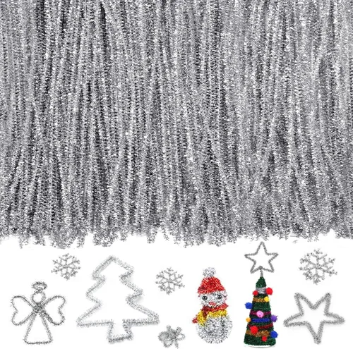 Pipe Cleaners Craft - Tallos de felpilla para manualidades, 100 unidades, limpiadores de felpilla para niños, palos peludos para manualidades,