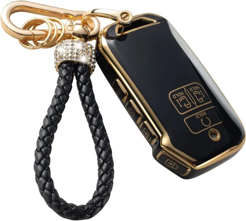 Miniatura 43 de Gematay Funda protectora para llavero VW Volkswagen con cordón para llavero, compatible con VW Jetta Golf Polo MK7 Passat Beetle Smart Key Case