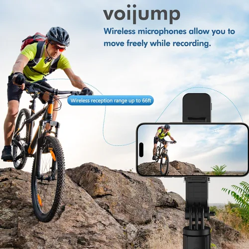 Miniatura 7 de Micrófono inalámbrico profesional para iPhone, iPad, Android, micrófono de solapa Lavalier para grabación de video, mini micrófono de grabación