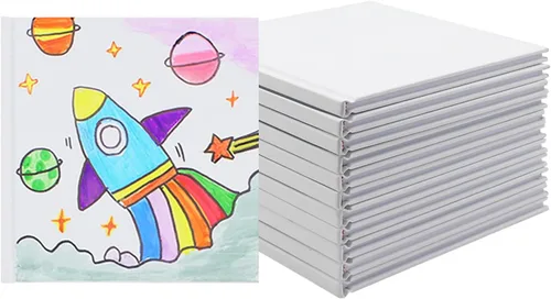 zmybcpack Paquete de 12 libros encuadernados en blanco de 5x5 pulgadas, libro encuadernado en blanco para estudiantes para escribir historias,