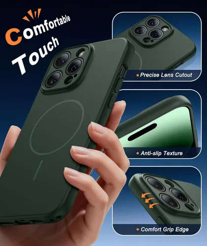 Miniatura 336 de FNTCASE Funda para iPhone 17 Pro: Fundas delgadas translúcidas de color azul claro compatibles con MagSafe, protección completa de la cámara