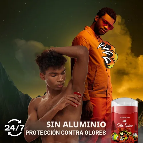 Miniatura 3 de Old Spice Desodorante sin aluminio para hombres, protección contra olores 24/7, frescura 24/7 y aroma duradero, se aplica transparente, Bearglove