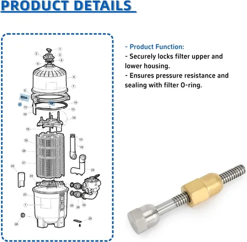 Miniatura 3 de El reemplazo de tuerca y perno de abrazadera funciona con filtros Hayward seleccionados PN DEX2421J2