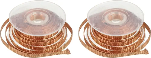 Miniatura 10 de MECCANIXITY Trenza de mecha de soldadura, trenza de mecha desoldadora sin limpieza, 0.08 pulgadas de ancho y 4.92 pies de longitud para quitar
