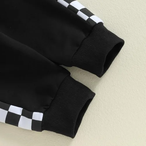 Miniatura 7 de Sudadera de rugby con letras bordadas para bebé y niño, con cintura elástica, ropa para bebés