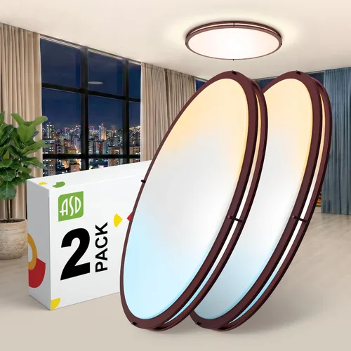 Miniatura 18 de ASD Lámpara LED de techo de montaje empotrado de 18 pulgadas, interruptor de 28 W, 100-277 V, 2750 lúmenes, 3000 K/4000 K/5000 K, regulable, Níquel