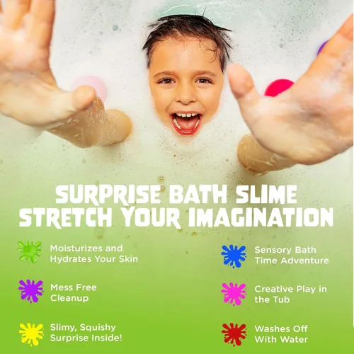 Miniatura 2 de Bombas de burbujas para niños con sorpresa de baba de baño dentro (paquete de 6) - Juguetes sensoriales coloridos para niños y niñas – Espumas