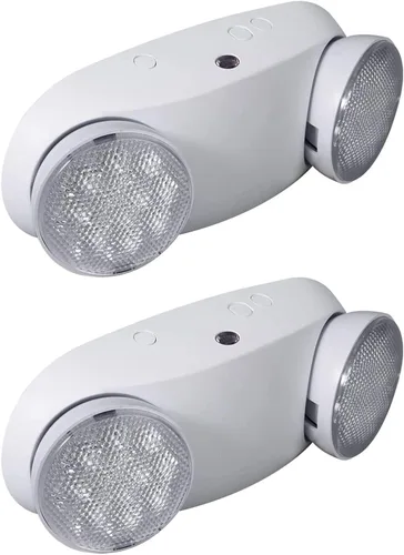 Miniatura 10 de Luces de emergencia LED con batería de respaldo, luz de emergencia comercial, dos cabezales de luz LED ajustables, calificación UL 924, AC120/277V