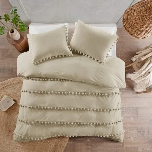 Miniatura 16 de Edredón hippie puro con borlas para dormitorio, manta bohemia con flecos indios, funda de edredón de algodón para mujer con fundas de almohada