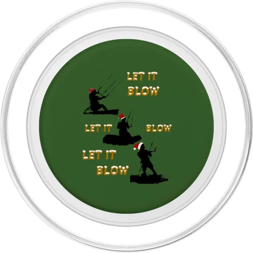 Miniatura 2 de Festive Christmas Seasonal Holiday Kitesurfing 2 PopSockets MagSafe PopGrip for iPhone