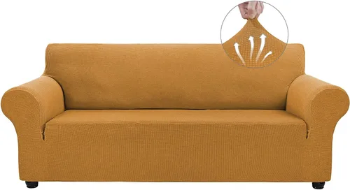Miniatura 36 de Asnomy Fundas de sofá para sofá de 2 cojines, fundas elásticas para sofá biplaza, protector de mascotas, fundas de muebles para perros y gatos, tela