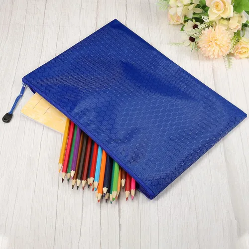 Miniatura 6 de PATIKIL Bolsas impermeables con cremallera, paquete de 10 unidades tamaño A4 para documentos organizador de almacenamiento para suministros de Azul