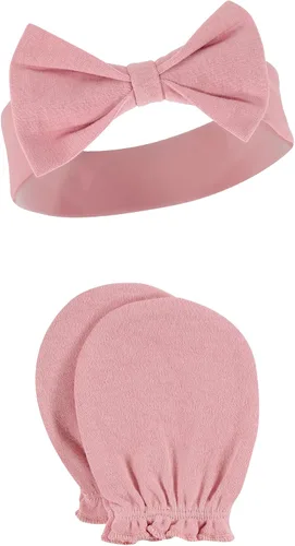 Miniatura 9 de Hudson Baby Conjunto de diadema de algodón y manoplas para rascar para bebé
