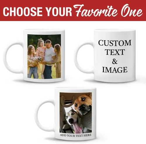 Miniatura 3 de winorax Taza personalizada con imagen y texto, 11 onzas, 15 onzas, tazas de café, regalos para familiares, parejas, amigos, cumpleaños, Navidad