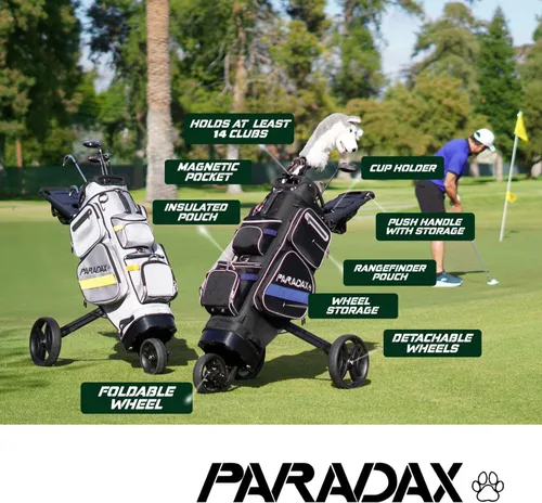 Miniatura 7 de PARADAX Bolsa de golf todo en uno A1-1 - Carrito integrado dentro de la bolsa. El carrito se esconde dentro de la bolsa de golf en cuestión