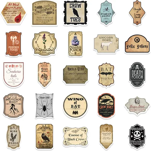 Miniatura 5 de 50 calcomanías de etiqueta de poción, retro, estética, para botella de agua, laptop, patineta, equipaje, guitarra, automóvil, motocicleta