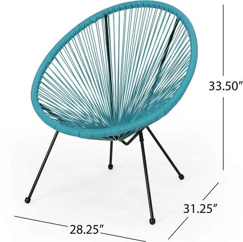 Miniatura 3 de GDFStudio Noble House Anson - Silla de tela hamaca para exteriores, color negro (juego de 2)