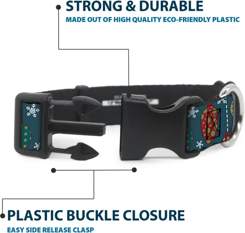 Miniatura 4 de buckle-down 9 – 15" Navidad Ornamentos/copos de nieve azul/blanco/multi color de plástico Clip Collar, Small