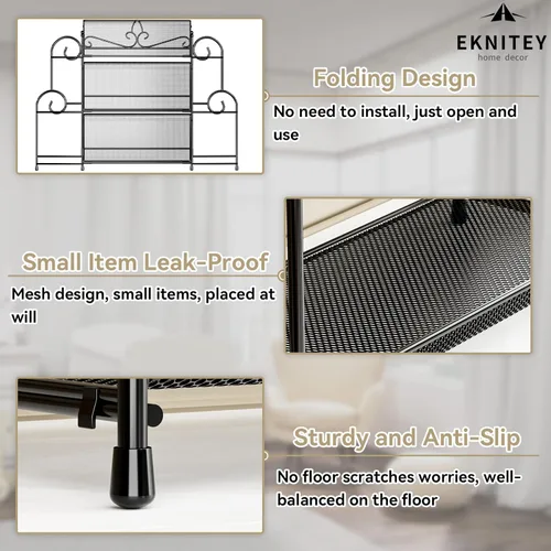 Miniatura 5 de EKNITEY Organizador de encimera de baño, organizador de especias de 3 niveles, organizador de encimera para el cuidado de la piel, para baño, Negro