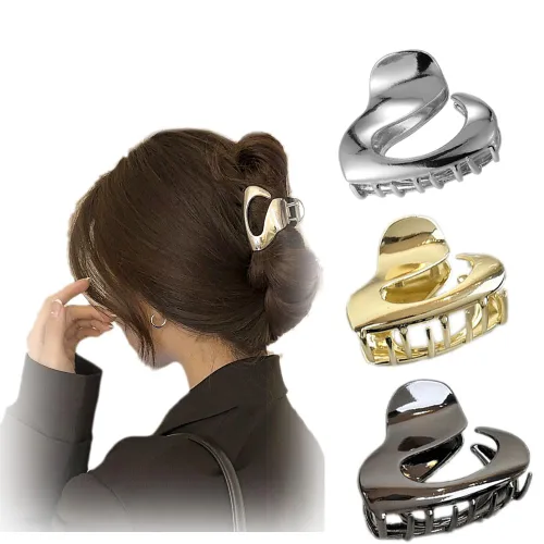 3 pinzas de metal para el cabello, tres colores de pinzas para el cabello, agarre fuerte, antideslizante, pinza de mandíbula para cabello largo,