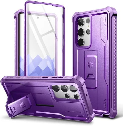 Miniatura 12 de Dexnor Funda para Samsung Galaxy S22 Ultra, [Protector de pantalla integrado y soporte] Protección de grado militar resistente de trabajo pesado a