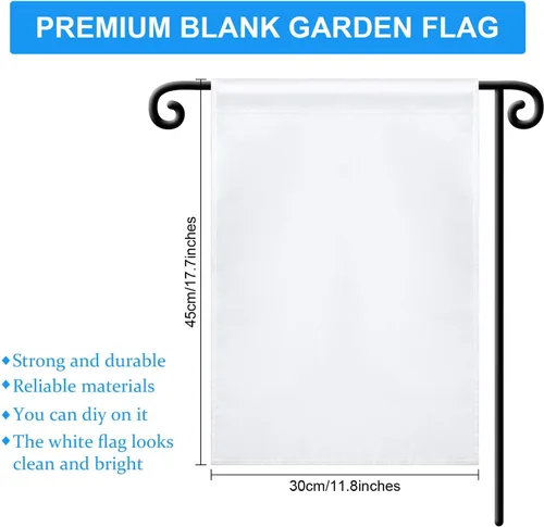 Miniatura 4 de Bandera de jardín en blanco para sublimación a granel 12x18 pulgadas Bandera de sublimación en blanco Banderas de poliéster DIY Cartel de lienzo