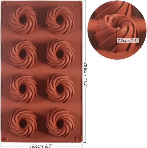 Miniatura 3 de ionEgg Molde de vórtice de silicona para hacer chocolate, dulces, pudín, galletas, paquete de 3