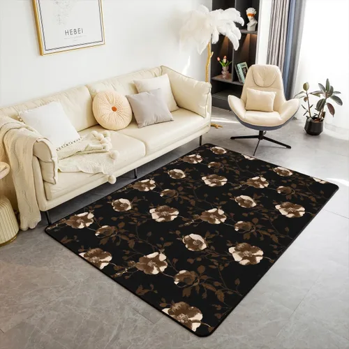 Miniatura 24 de jejeloiu Groovy Flower Area Rug 3x5 Retro Floral Boho Living Room Rugs for Bedroom 70S Hippie Groovy Flowers Bohemian Decor Carpet Psychedelic Beige