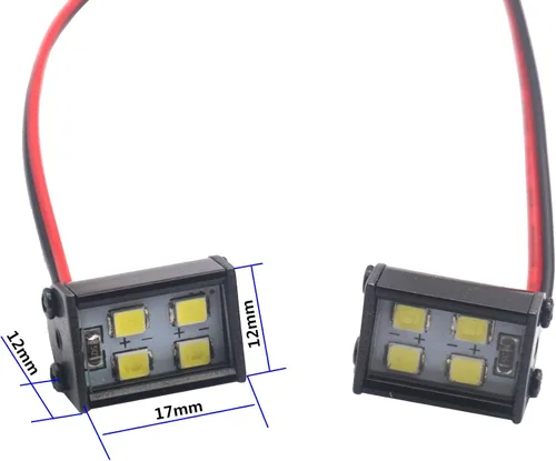 Miniatura 5 de ShareGoo RC de doble cabeza 4LED barra de luz LED lámpara de techo brillante simulación compatible con Traxxas TRX-4 Trx4 Axial SCX10 90046 RC4WD