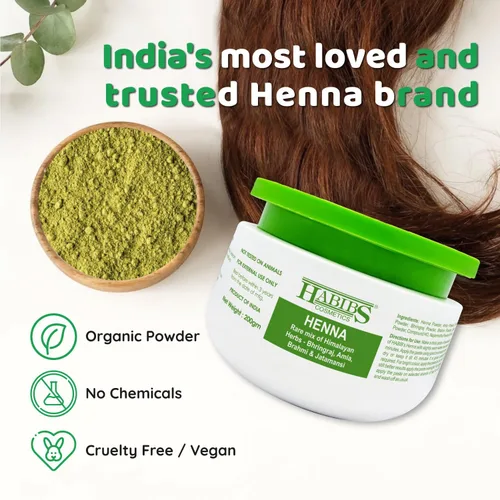 Miniatura 3 de Habibs - Henna Mehndi en polvo natural enriquecido con Bhringraj, Amla, Brahmi, Jatamansi para teñir el cabello natural, 7.05 oz, paquete de 1