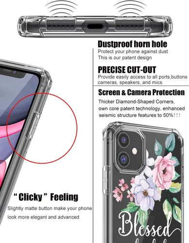 Miniatura 4 de Funda para iPhone 11 Bible Verses Series – Bonita Biblia Versos, citas, flores, diseños florales, inspiradoras, niñas y mujeres, suave protector