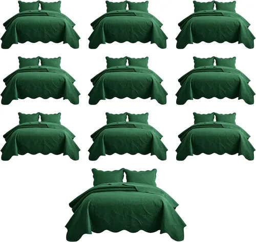 Miniatura 47 de IR Imperial Rooms Velvet Twin Quilt Bedspread Comforter Bedding Set 2 Pcs Diamond Pattern - (68"x86") Bedspread Coverlet + 1 Pillow Shams