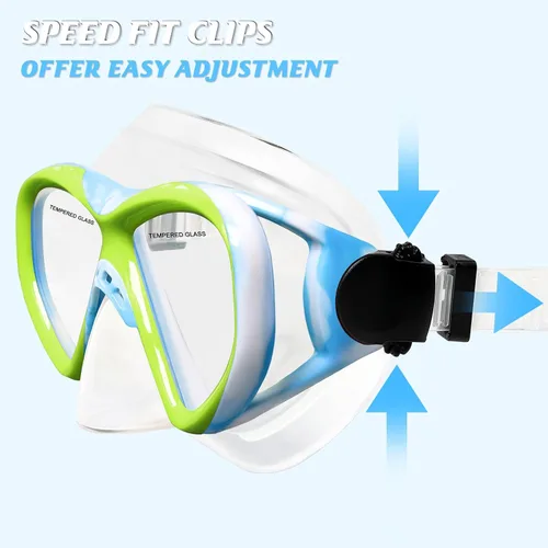 Miniatura 4 de ACQCES Gafas de natación para niños, máscara de buceo para niños y niñas de 5 a 15 años, gafas de natación antivaho de dos colores con cubierta