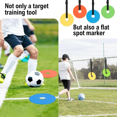 Miniatura 5 de Paquete de 4 objetivos grandes de portería de fútbol, esquinas de tiro con precisión de disparo, objetivos de entrenamiento con correas ajustables