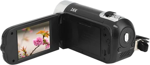 Videocámara, cámara de video Full HD 1080P con cámara digital de 16 MP, pantalla LCD giratoria de 2.7 pulgadas, zoom digital 16X, videocámara