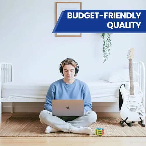 Miniatura 3 de Linteum Textile Supply Sábana bajera ajustable blanca tamaño individual de 36 x 80 x 9 pulgadas, 1 paquete de mezcla de polialgodón de 180 hilos