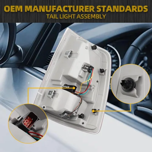 Miniatura 3 de Dasbecan Conjunto de Luces Traseras LED Compatible con Dodge Ram 1500 2013-2018 Ram 2500 y 3500 2014-2018 Lado del Pasajero Plug & Play Reemplaza#