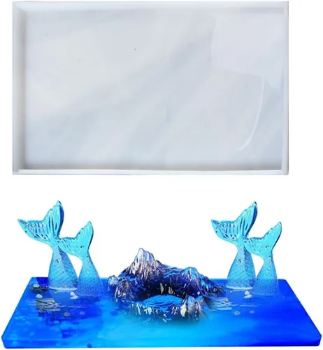 Miniatura 11 de Moldes grandes de resina de silicona, 3 moldes de resina de geoda de ágata, incluye 2 moldes cuadrados para posavasos cuadrados, molde rectangular