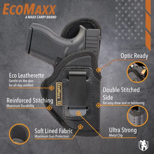 Miniatura 3 de Maxx Carry Compatible con/repuesto para funda de pistola de nailon IWB para SCCY CPX-2 Taurus Spectrum Beretta Tomcat Diamondback DB9 Kahr