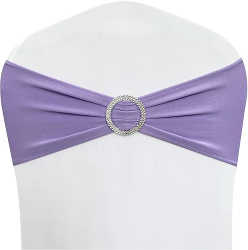 Miniatura 7 de Cintas elásticas de elastano para sillas 50 unidades, lazos elásticos para sillas con hebilla deslizante para decoración de bodas, fiestas, Azul bebé