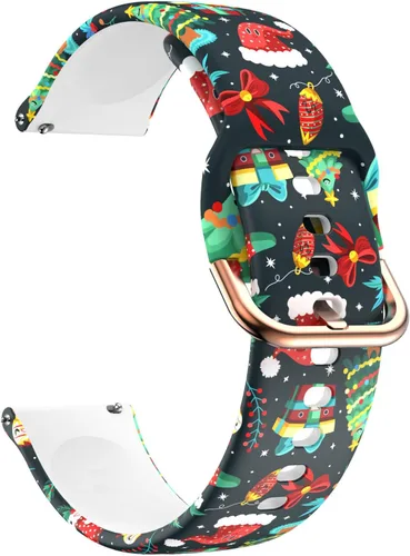 Miniatura 5 de ViCRiOR Bandas compatibles con ID205L Smart Watch, 0.79 pulgadas de liberación rápida de silicona suave sin decoloración, patrón impreso floral