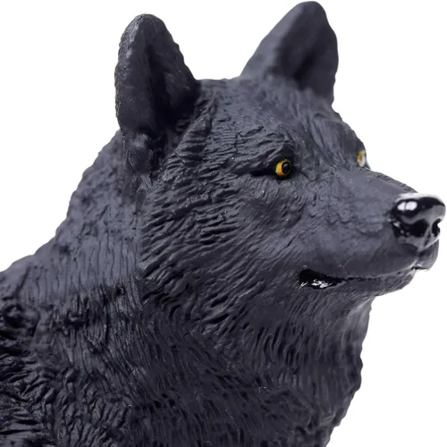 Miniatura 4 de Safari Ltd. Figura de lobo negro, figura realista de 5.3 pulgadas, juguete educativo para niños, niñas y niños a partir de 1 año