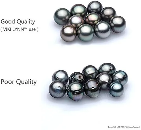 Miniatura 6 de Collar con colgante de perlas negras cultivadas en Tahití de 9-10mm con plata esterlina redonda para regalos de aniversario para mujer - VIKI LYNN